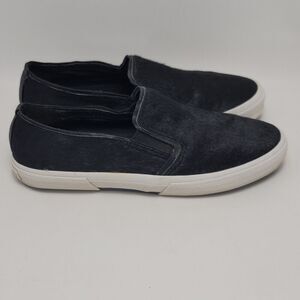 Kenneth Cole Reaction Black Calf Hair Slip-On Fashion Sneakers Women's Size 7